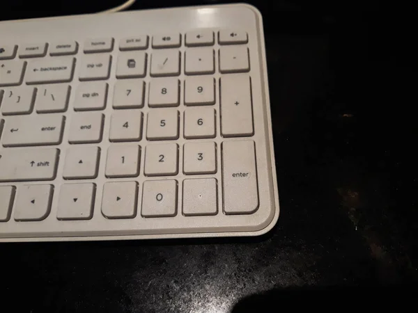 White Computer Keyboard Background — Stock Photo, Image