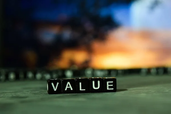 Value Wooden Blocks Cross Processed Image Bokeh Background — Stock Photo, Image