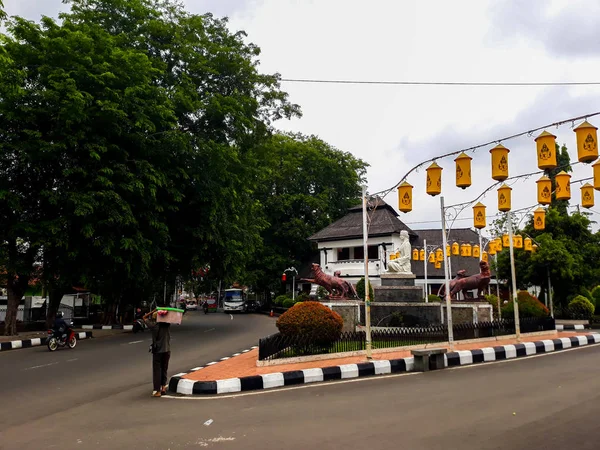 Entrada Principal Estación Purwakarta Que Encuentra Zona Bandung Hogar Tren — Foto de Stock