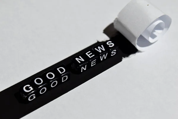 Gute Nachrichten Auf Holzklötzen Mit Positiven Vibes Konzept Kreuzbearbeitetes Bild — Stockfoto