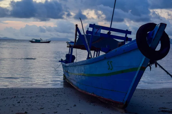 Pesca Tradicional Barco Madeira Perto Ilha Pahawang Bandar Lampung Indonésia — Fotografia de Stock