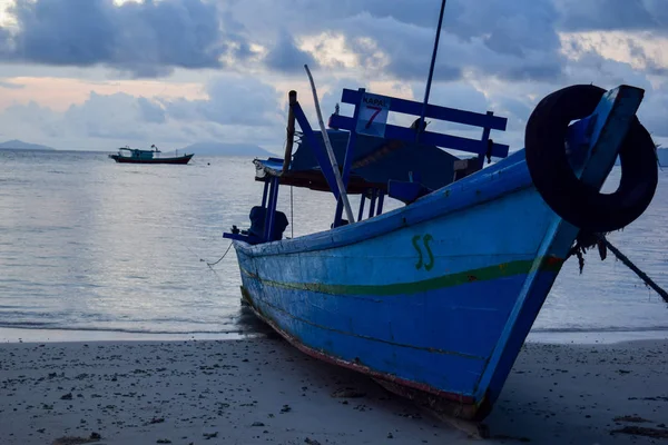 Pesca Tradicional Barco Madeira Perto Ilha Pahawang Bandar Lampung Indonésia — Fotografia de Stock