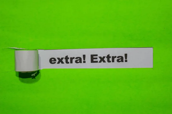Extra Extra Inspiration Und Geschäftskonzept Auf Grünem Papier — Stockfoto