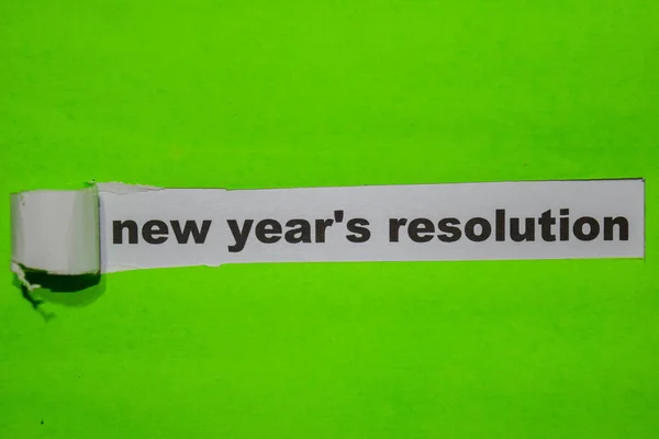 Risoluzione Capodanno Ispirazione Concetto Business Carta Stracciata Verde — Foto Stock