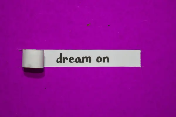 Сон Про Натхнення Мотивацію Бізнес Концепцію Фіолетовому Рваному Папері — стокове фото