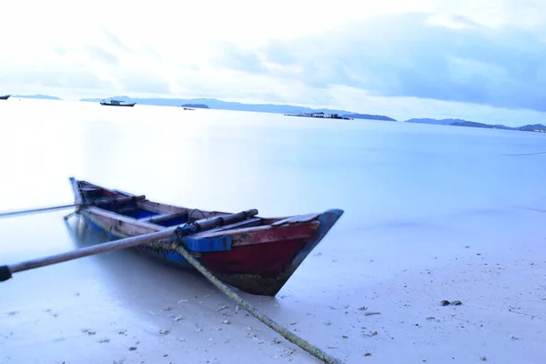 Editorial Use Only Defocused Blurred Traditional Fishing Wooden Boat Pahawang — Stock Photo, Image