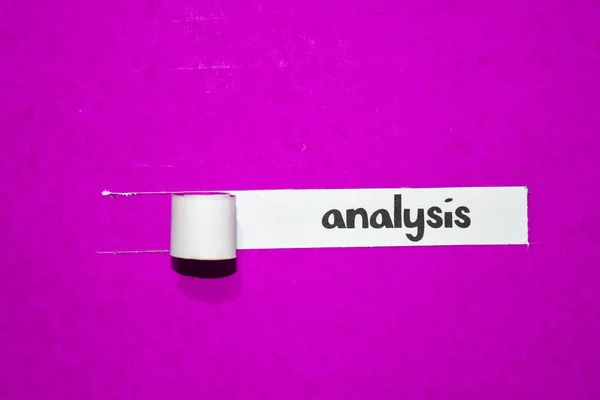 Анализ Текста Вдохновение Мотивация Бизнес Концепция Фиолетовой Рваной Бумаге — стоковое фото