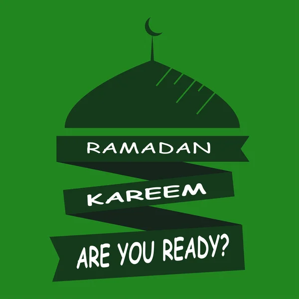 Ramadan Kareem Redo Islamisk Design Moské Kupol — Stock vektor