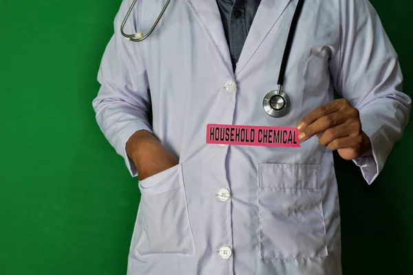 Lékař Stojí Zeleném Pozadí Koncepce Medicíny Zdravotnictví — Stock fotografie