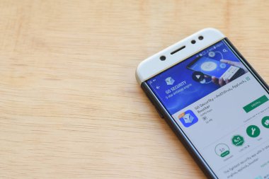 Bekasi, Batı Java, Endonezya. 3 Haziran 2019 : Go Security - Antivirus, Applock, Booster dev uygulaması Smartphone ekranında. Go Security, Gomo Apps tarafından geliştirilen ücretsiz bir web tarayıcısıdır