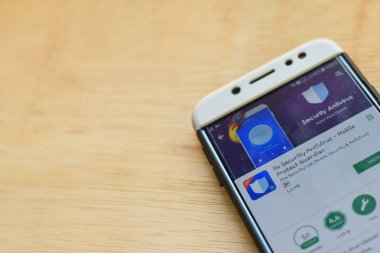 Bekasi, Batı Java, Endonezya. 3 Haziran 2019 : Akıllı Telefon ekranında Security Antivirus - Mobile Protect Guardian dev uygulaması. Do Security, One Security Lab tarafından geliştirilen ücretsiz bir web tarayıcısıdır
