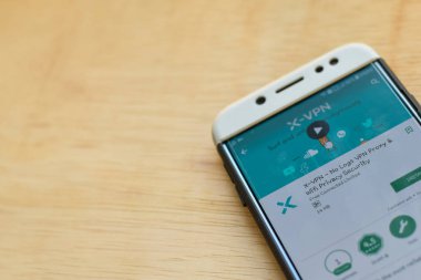 Bekasi, Batı Java, Endonezya. 3 Haziran 2019 : X-Vpn - Smartphone ekranında Logs Vpn Proxy dev uygulaması yok. Wifi Gizlilik Güvenlik Free Connected Limited tarafından geliştirilen bir ücretsiz web tarayıcısıdır