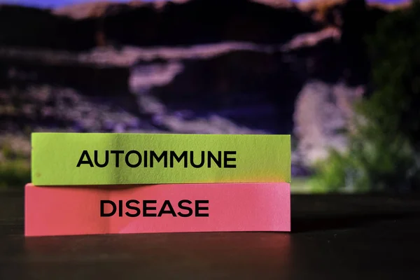 Autoimmune Disease on the sticky notes with bokeh background — Stock Photo, Image