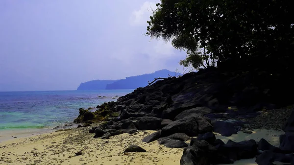 Красивый пейзаж в Индонезии, Lampung Ocean Coastline — стоковое фото