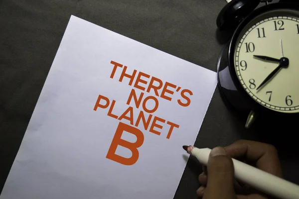 There\'s No Planet B text on the paper isolated on office desk background