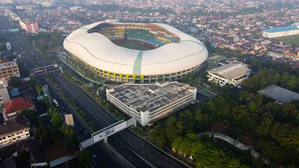 Bekasi Indonesien Juni 2020 Luftaufnahme Das Größte Stadion Von Bekasi — Stockfoto