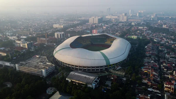 Bekasi Indonesien Juni 2020 Luftaufnahme Das Größte Stadion Von Bekasi — Stockfoto
