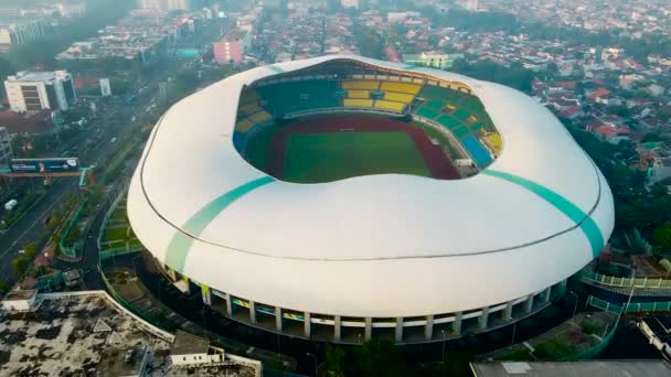Bekasi Indonesië Juni 2020 Luchtfoto Het Grootste Stadion Van Bekasi — Stockvideo