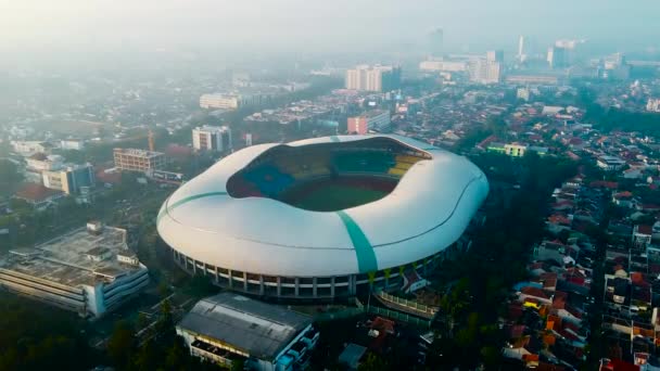 Бекасі Індонезія Червня 2020 Aerial View Найбільший Стадіон Бекасі Дрона — стокове відео