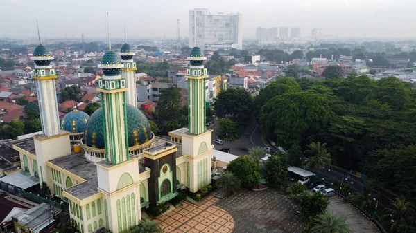 Mezquita Barkah Masjid Más Grande Bekasi Ramadán Eid Concepto Fondo — Foto de Stock