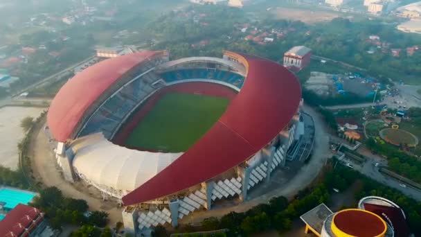 Bekasi Indonesia June 2020 Aerial View Largest Stadium Bekasi Drone — Stockvideo