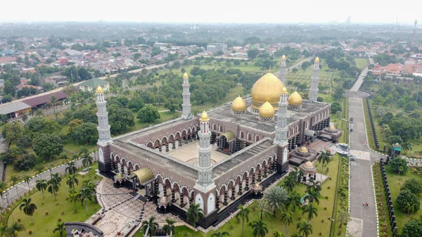 Grande Mosquée Masjid Kubah Emas Depok Ramadan Eid Concept Fond — Photo