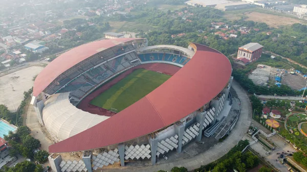 Vue Aérienne Grand Stade Bekasi Depuis Drone Indonésie Avec Pollution — Photo
