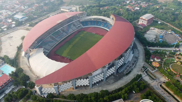 Aerial View Dan Bekasi Nin Büyük Stadyumu Endonezya Sis Kirliliğiyle — Stok fotoğraf