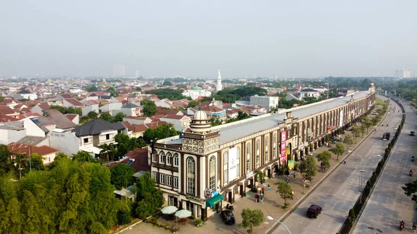 Abbandonato Vuoto Una Tranquilla Zona Uffici Strade Bekasi Indonesia Durante — Foto Stock