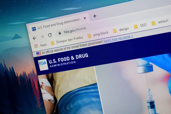 Food Drug Administration Домашняя Страница Fda Экране Компьютера Фабрегас Июля — стоковое фото