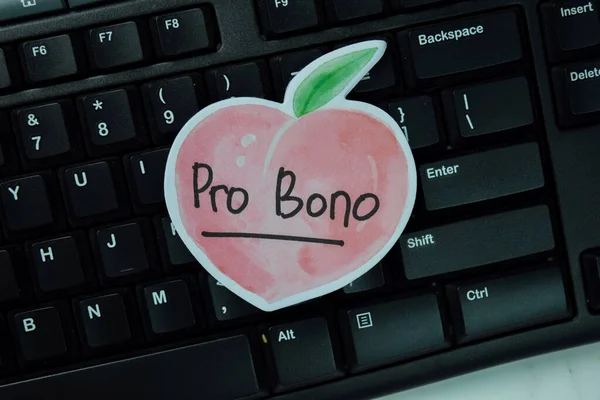 Pro Bono Κείμενο Αυτοκόλλητες Σημειώσεις Που Απομονώνονται Στο Γραφείο — Φωτογραφία Αρχείου