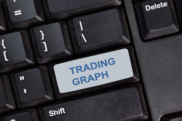 Trading Graph Write Keyboard Isolated Laptop Background — Stock Photo, Image