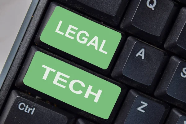 Texto Legal Tech Escrever Teclado Isolado Fundo Laptop — Fotografia de Stock