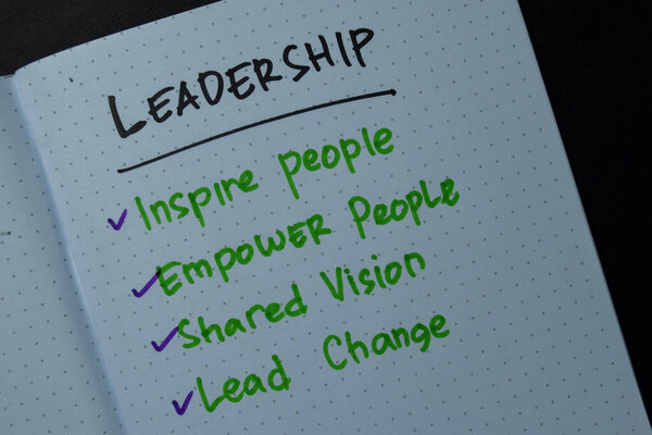 Лидерство писать на книге изолированный деревянный стол. При поддержке дополнительных услуг, изолированных на деревянном столе.