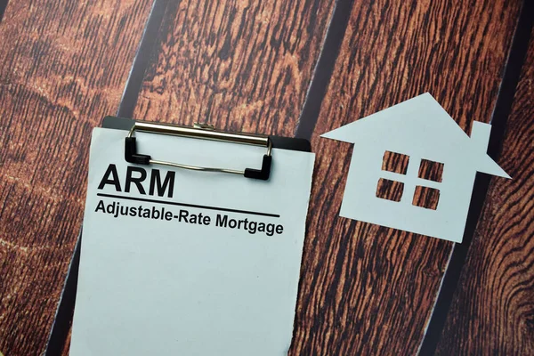Arm Adjustable Rate Mortgage Write Paperwork Isolated Office Desk — Stock Photo, Image