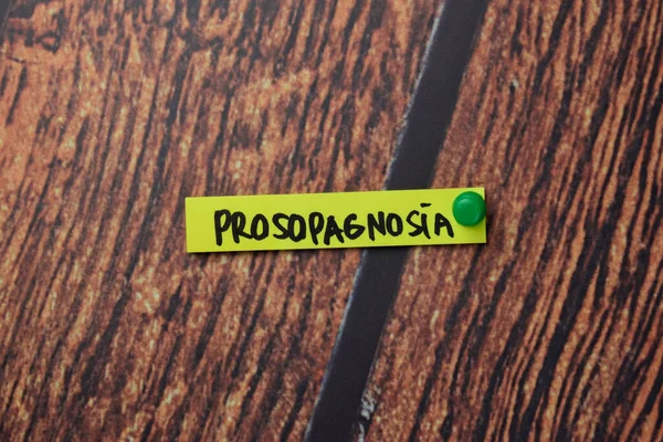 Prosopagnosia Escribir Notas Adhesivas Aisladas Escritorio Oficina —  Fotos de Stock