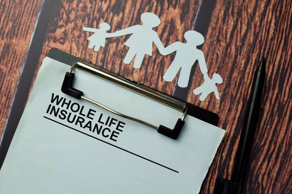 Whole Life Insurance Write Paperwork Isolated Office Desk — Stock Photo, Image