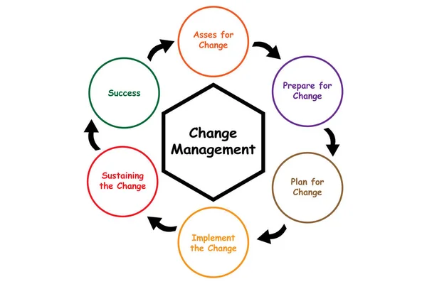 Diagram Van Change Management Met Trefwoorden Eps — Stockvector