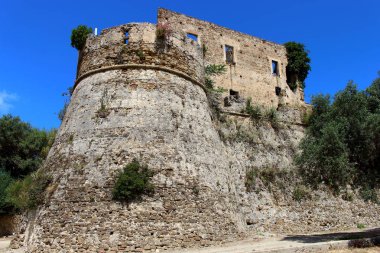 Agropoli, Cilento, Ortaçağ Kalesi görünümünü inci