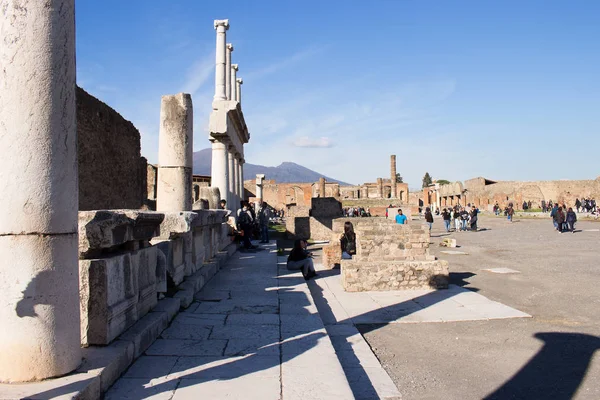 Pompeii Een Oude Stad Begraven Christus Van Uitbarsting Van Vesuvius — Stockfoto