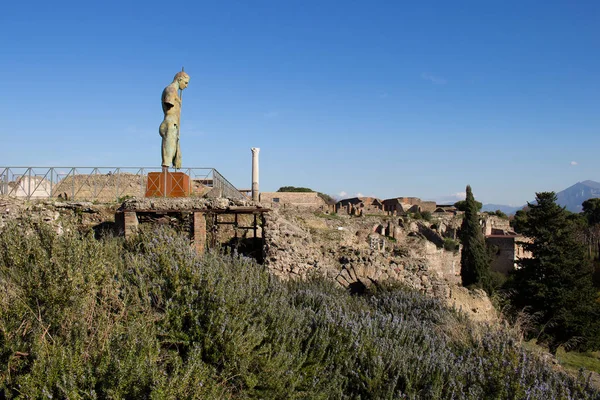 Pompeia Uma Cidade Antiga Enterrada Erupção Vesúvio — Fotografia de Stock