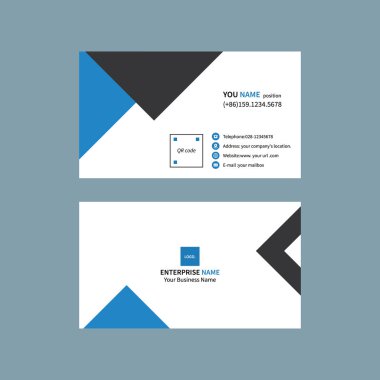 siyah ve mavi kartvizit