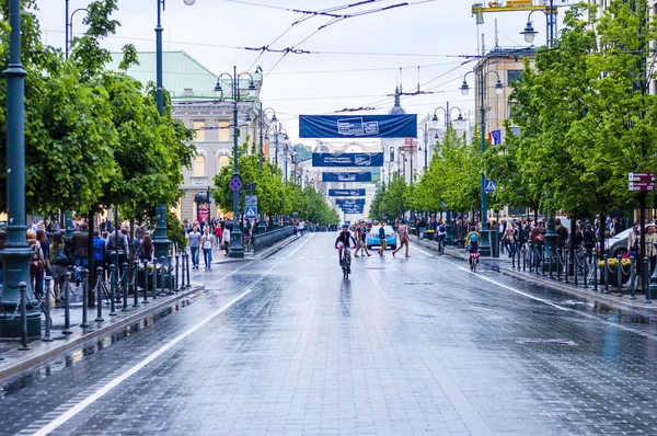 Vilnius Litva Května 2014 City Centrum Vilniusu Mokré Gediminas Avenue — Stock fotografie