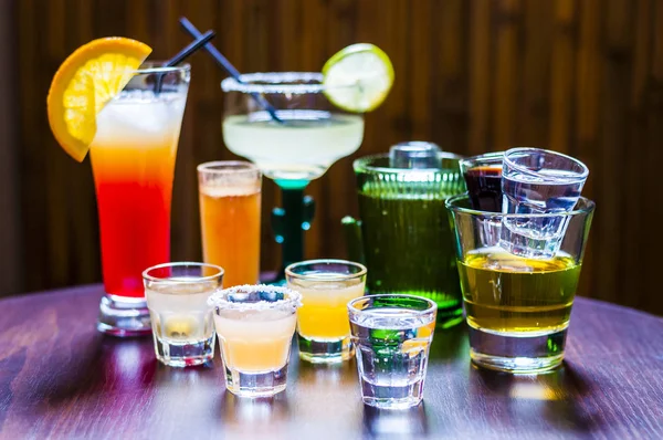 Set Tequila Cocktails You Can Find Tequila Pie Sunrise Kiss — Stock Photo, Image