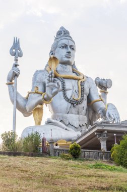 Murudeshwar, Karnataka, Hindistan - 6 Ocak 2015: Heykeli büyük Lord Shiva Murudeshwar Tapınak.
