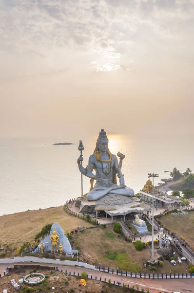 Murudeshwar Karnataka Índia Janeiro 2015 Estátua Grande Senhor Shiva Templo — Fotografia de Stock