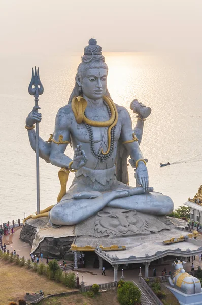 Murudeshwar Karnataka Índia Janeiro 2015 Estátua Grande Senhor Shiva Templo — Fotografia de Stock