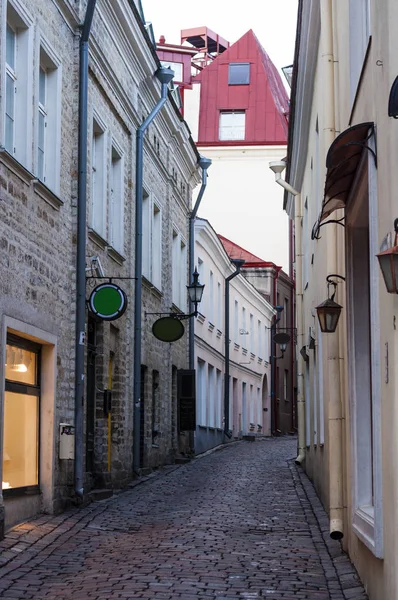 Winter Old Town Arquitetura Rua Tallinn Estónia — Fotografia de Stock