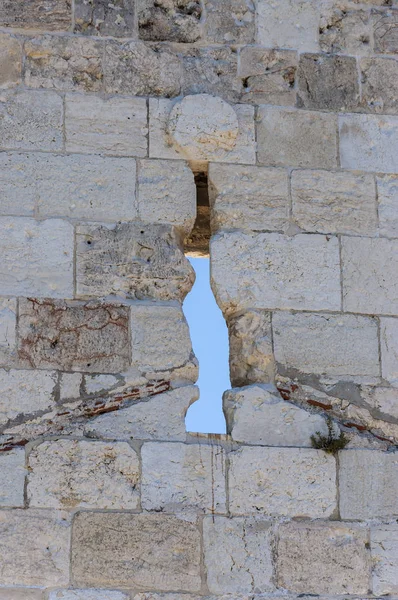 Projeto Pedra Jerusalém Como Parte Muralha Fortaleza Com Brechas — Fotografia de Stock