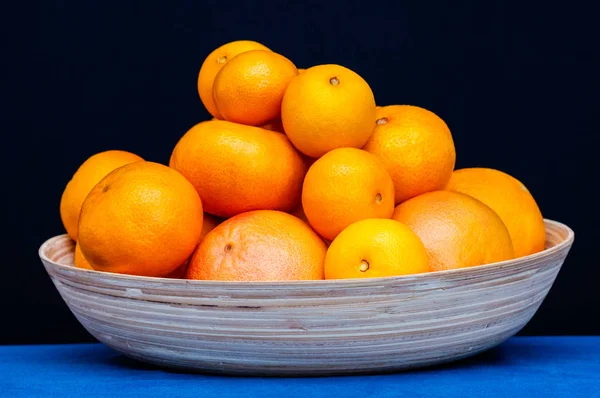 Prato Com Frutas Cítricas Laranja Laranjas Mandarinas Tangerinas — Fotografia de Stock